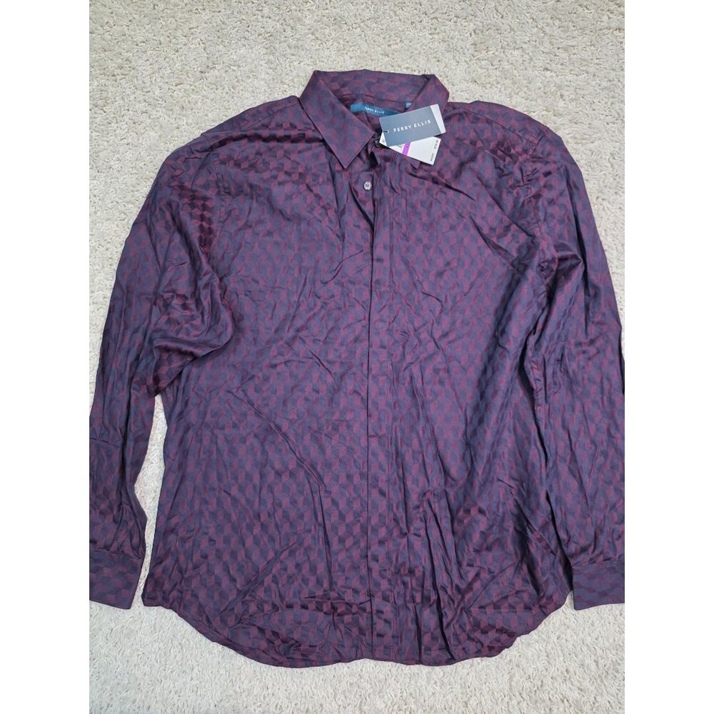 Perry Ellis Men's Long Sleeve Dress Shirt size XXL New